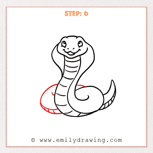 how to draw a king cobra - Step 6